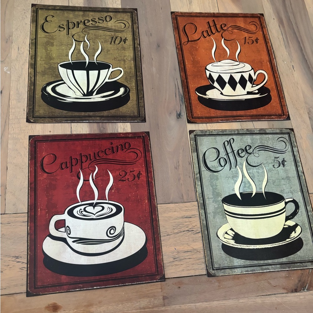 Vintage 8x10 paper coffee prints